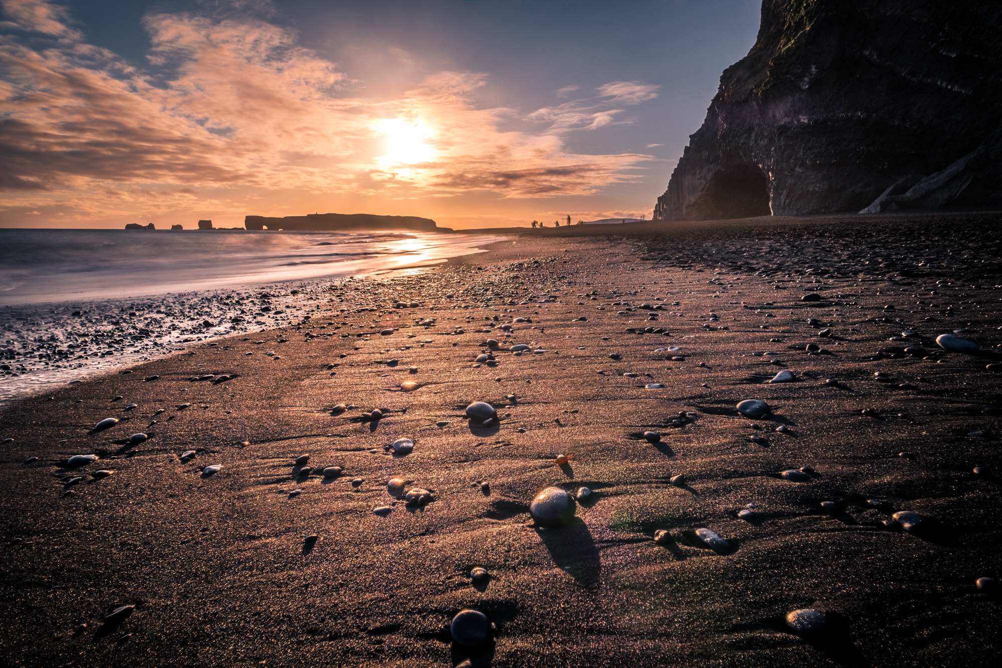 Reynisfjara 黑沙滩日落